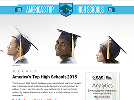 Newsweek webpage for top high schools