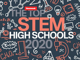 Newsweek's header with the caption Top Stem High Schools 2020