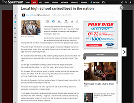 News story about SUCCESS Academy best high school in the nation.